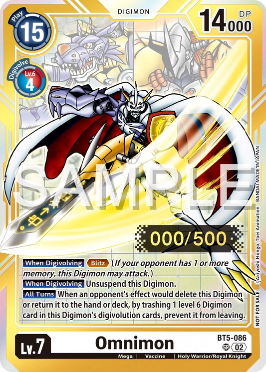 Image for Omnimon (Serial Numbered) (BT5-086 SR) (Battle of Omni) - Digimon Card Game