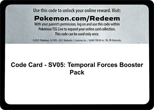 Image for Code Card - SV05: Temporal Forces Booster Pack (SV05: Temporal Forces) - Pokemon