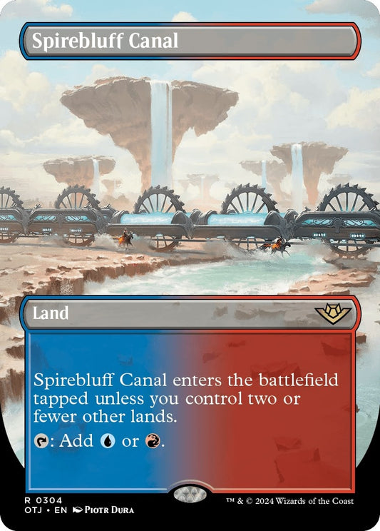 Image for Spirebluff Canal (Borderless) (304) (Outlaws of Thunder Junction) - Magic: The Gathering