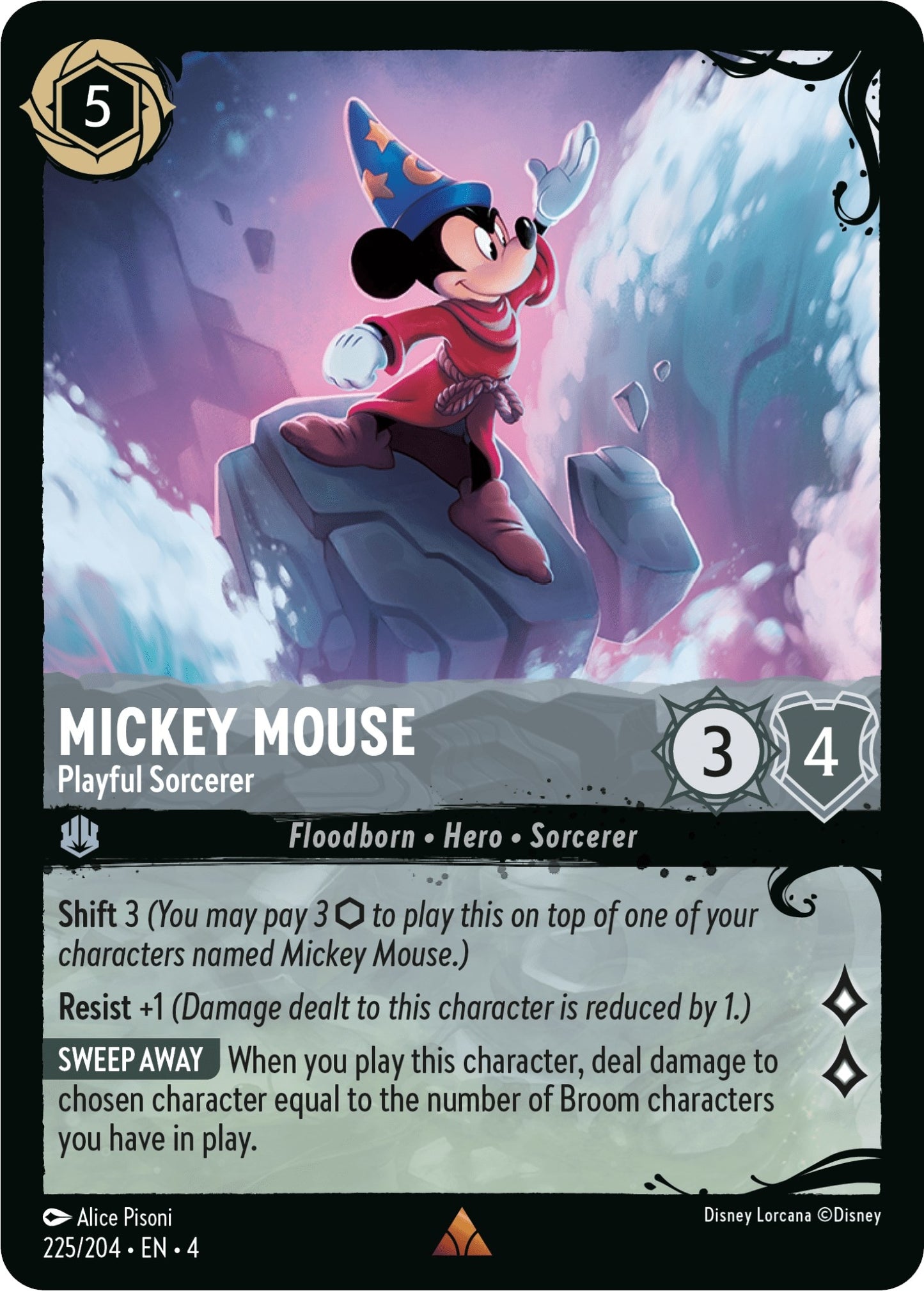 Image for Mickey Mouse - Playful Sorcerer (225/204) (225/204) (Illumineer's Quest: Deep Trouble) - Disney Lorcana