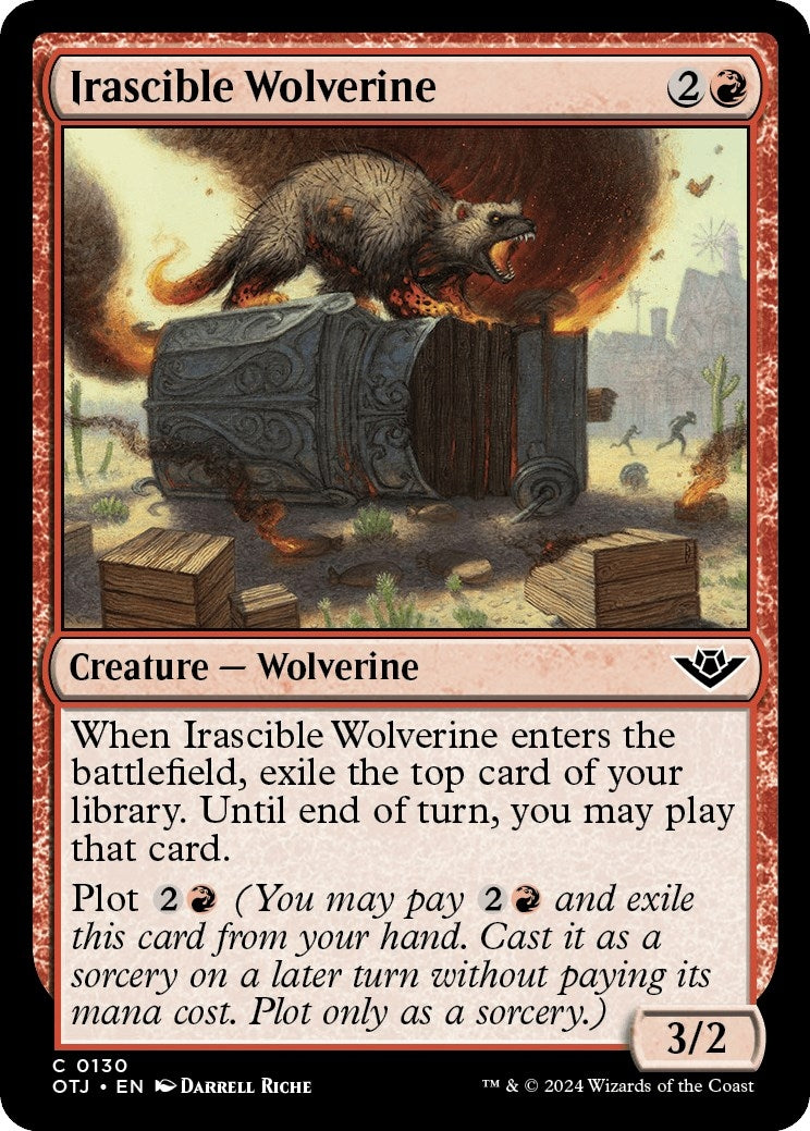 Image for Irascible Wolverine (130) (Outlaws of Thunder Junction) - Magic: The Gathering