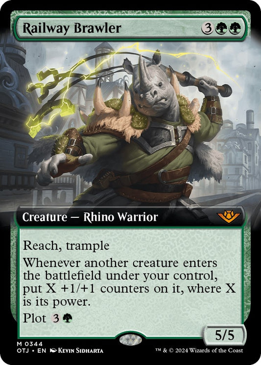 Image for Railway Brawler (Extended Art) (344) (Outlaws of Thunder Junction) - Magic: The Gathering