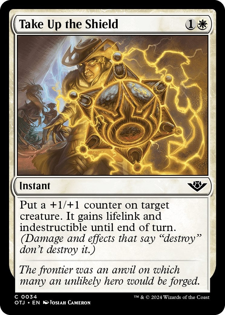 Image for Take Up the Shield (34) (Outlaws of Thunder Junction) - Magic: The Gathering