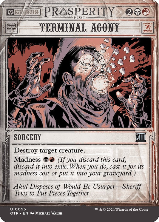 Image for Terminal Agony (55) (Outlaws of Thunder Junction: Breaking News) - Magic: The Gathering