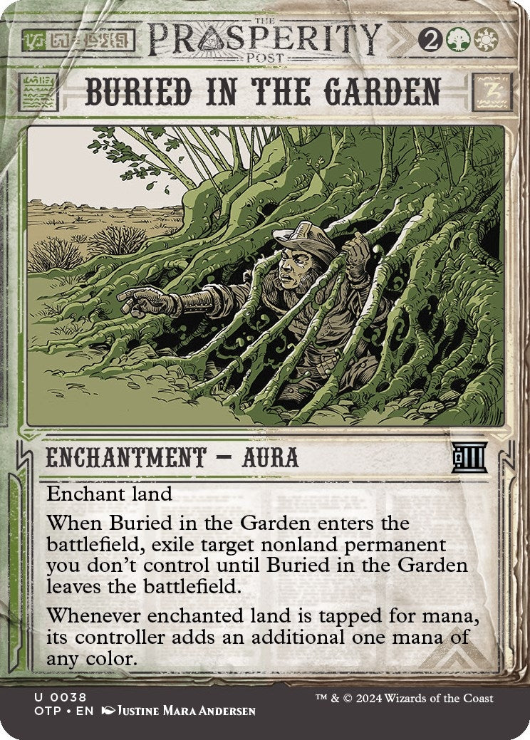 Image for Buried in the Garden (38) (Outlaws of Thunder Junction: Breaking News) - Magic: The Gathering