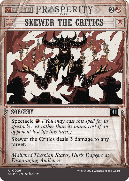 Image for Skewer the Critics (26) (Outlaws of Thunder Junction: Breaking News) - Magic: The Gathering