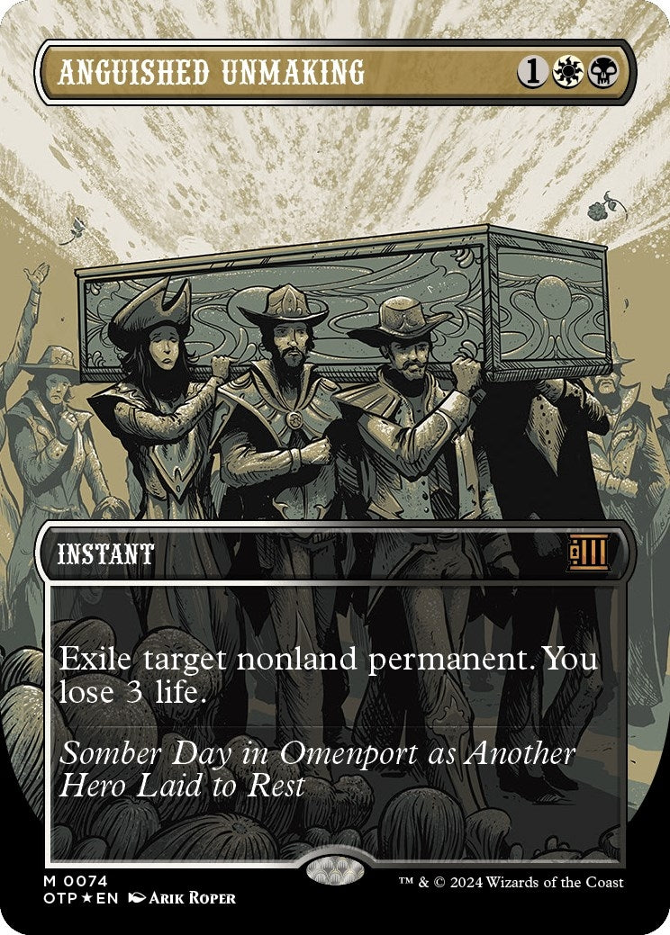 Image for Anguished Unmaking (Textured Foil) (74) (Outlaws of Thunder Junction: Breaking News) - Magic: The Gathering