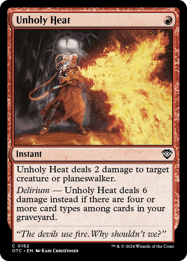Image for Unholy Heat (182) (Commander: Outlaws of Thunder Junction) - Magic: The Gathering