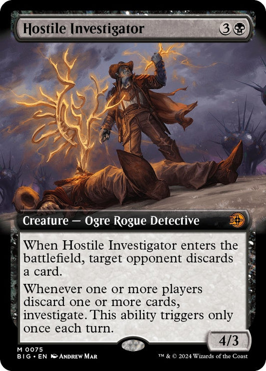 Image for Hostile Investigator (Extended Art) (75) (Outlaws of Thunder Junction: The Big Score) - Magic: The Gathering