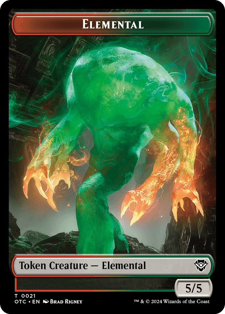 Image for Elemental (0021) // Angel Double-Sided Token (21 // 3) (Commander: Outlaws of Thunder Junction) - Magic: The Gathering