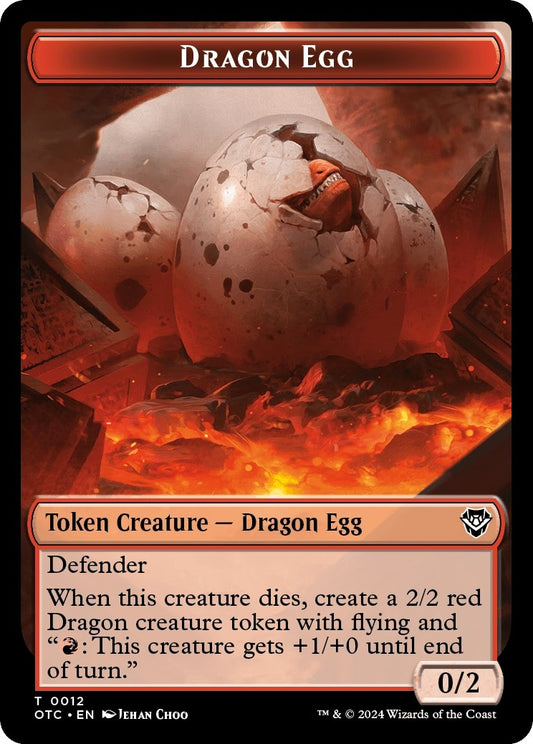 Image for Dragon Egg // Dragon Double-Sided Token (12 // 11) (Commander: Outlaws of Thunder Junction) - Magic: The Gathering