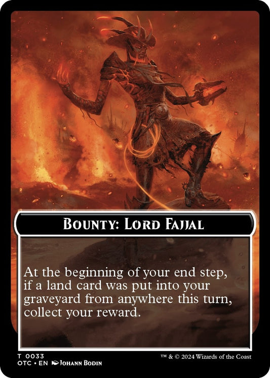 Image for Bounty: Lord Fajjal // Bounty Rules Double-Sided Token (33) (Commander: Outlaws of Thunder Junction) - Magic: The Gathering