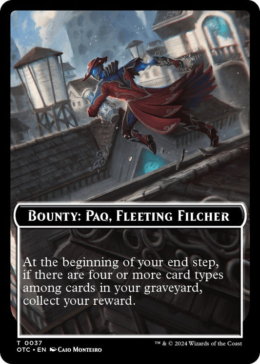Image for Bounty: Paq, Fleeting Filcher // Bounty Rules Double-Sided Token (37) (Commander: Outlaws of Thunder Junction) - Magic: The Gathering