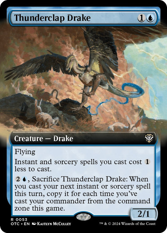 Image for Thunderclap Drake (Extended Art) (53) (Commander: Outlaws of Thunder Junction) - Magic: The Gathering