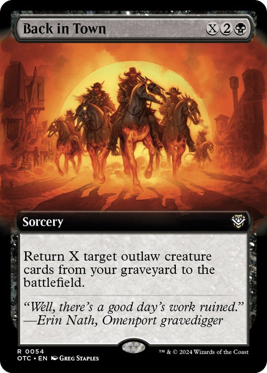 Image for Back in Town (Extended Art) (54) (Commander: Outlaws of Thunder Junction) - Magic: The Gathering