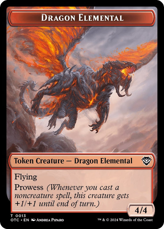 Image for Dragon Elemental // Treasure Double-Sided Token (13 // 18) (Commander: Outlaws of Thunder Junction) - Magic: The Gathering