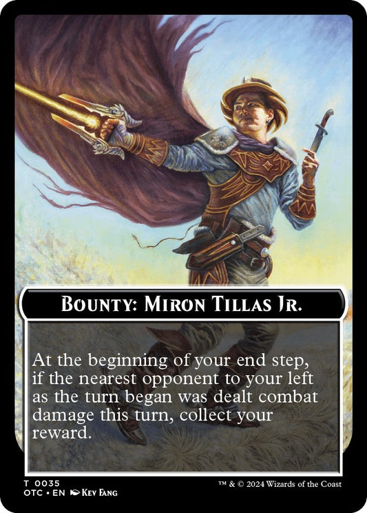 Image for Bounty: Miron Tillas Jr. // Bounty Rules Double-Sided Token (35) (Commander: Outlaws of Thunder Junction) - Magic: The Gathering