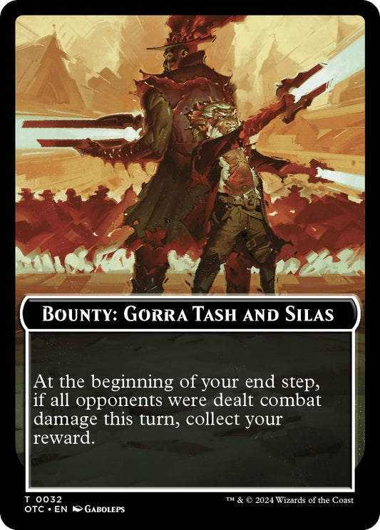 Image for Bounty: Gorra Tash and Silas // Bounty Rules Double-Sided Token (32) (Commander: Outlaws of Thunder Junction) - Magic: The Gathering