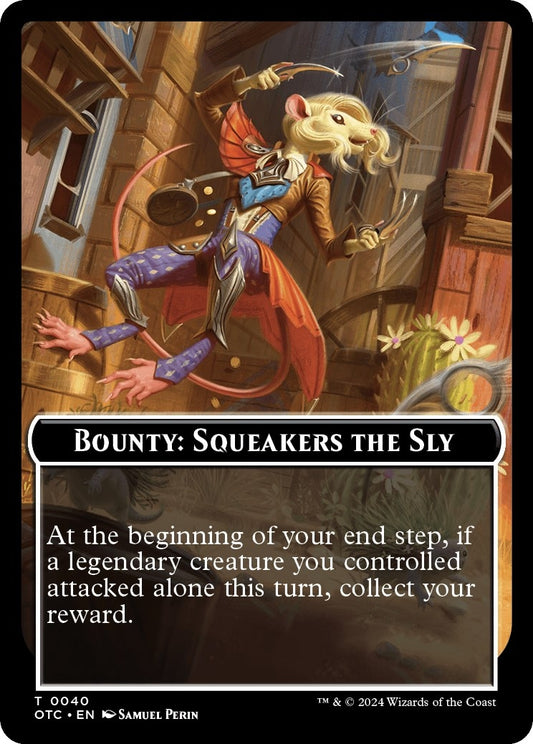 Image for Bounty: Squeakers the Sly // Bounty Rules Double-Sided Token (40) (Commander: Outlaws of Thunder Junction) - Magic: The Gathering