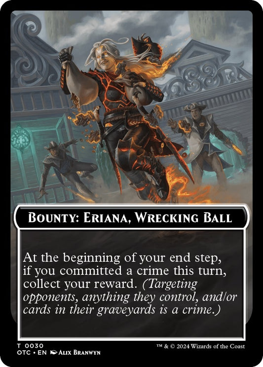 Image for Bounty: Eriana, Wrecking Ball // Bounty Rules Double-Sided Token (30) (Commander: Outlaws of Thunder Junction) - Magic: The Gathering