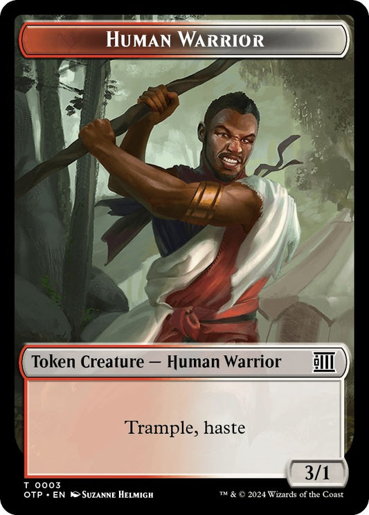 Image for Human Warrior // Plot Double-Sided Token (3 // 20) (Outlaws of Thunder Junction: Breaking News) - Magic: The Gathering