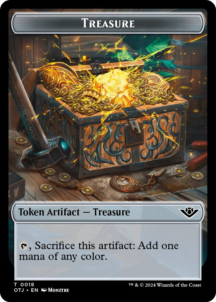 Image for Treasure // Blood Double-Sided Token (18 // 2) (Outlaws of Thunder Junction) - Magic: The Gathering