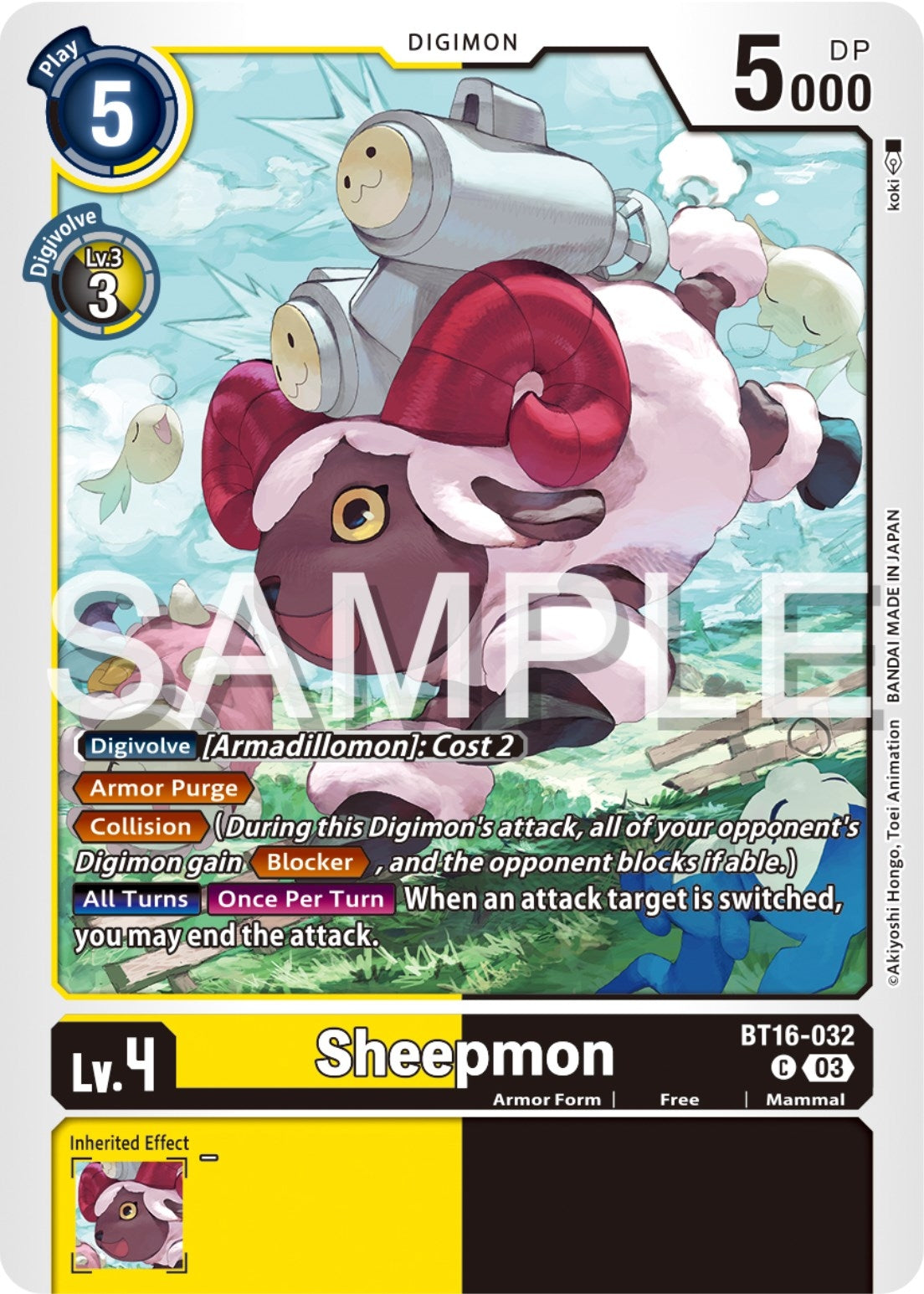 Image for Sheepmon (BT16-032 C) (Beginning Observer) - Digimon Card Game