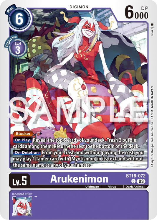 Image for Arukenimon (BT16-072 C) (Beginning Observer) - Digimon Card Game