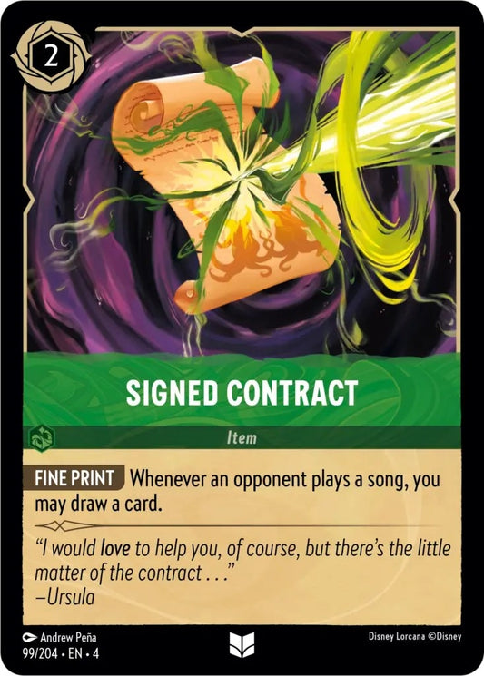 Image for Signed Contract (99/204) (Ursula's Return) - Disney Lorcana