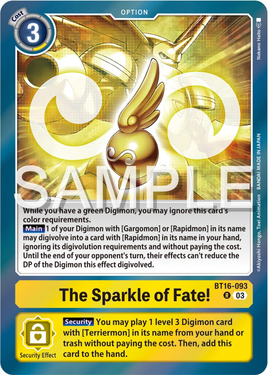 Image for The Sparkle of Fate! (BT16-093 R) (Beginning Observer) - Digimon Card Game