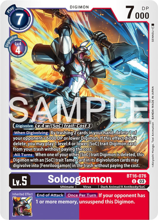 Image for Soloogarmon (BT16-076 U) (Beginning Observer) - Digimon Card Game