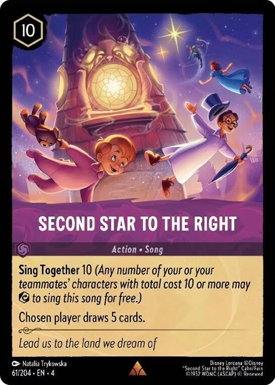 Image for Second Star to the Right (61/204) (Ursula's Return) - Disney Lorcana