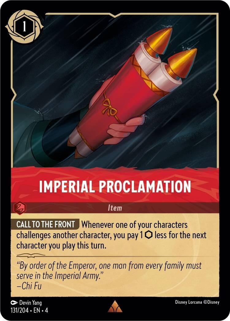 Image for Imperial Proclamation (131/204) (Ursula's Return) - Disney Lorcana