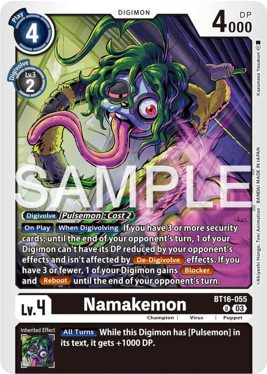 Image for Namakemon (BT16-055 U) (Beginning Observer) - Digimon Card Game