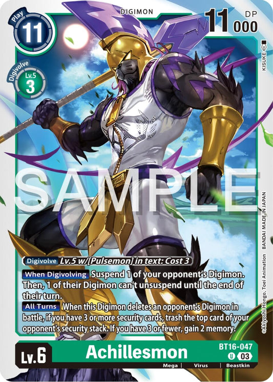 Image for Achillesmon (BT16-047 U) (Beginning Observer) - Digimon Card Game
