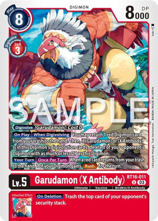 Image for Garudamon (X Antibody) (BT16-011 U) (Beginning Observer) - Digimon Card Game