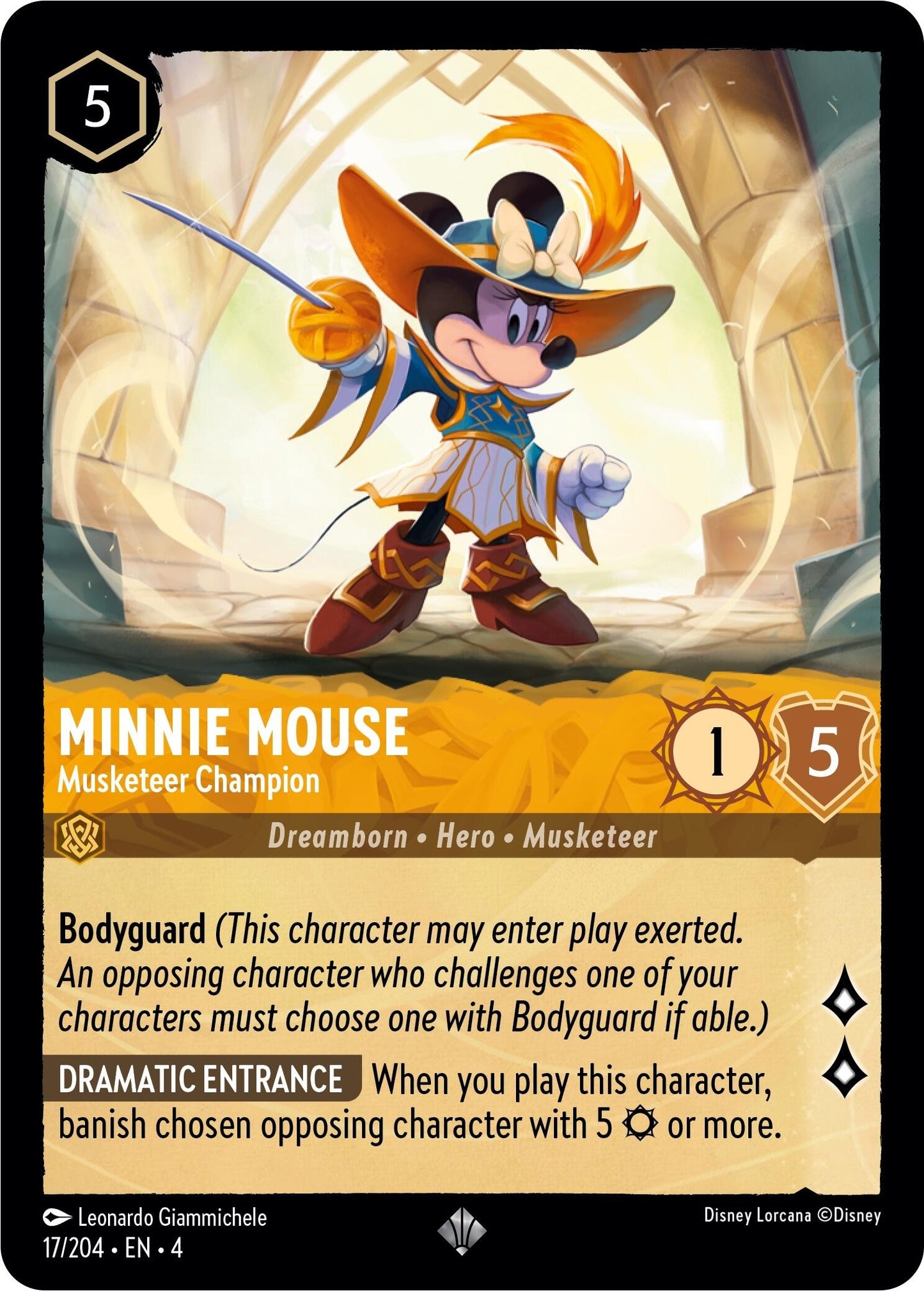 Image for Minnie Mouse - Musketeer Champion (17/204) (Ursula's Return) - Disney Lorcana
