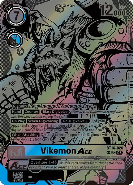 Image for Vikemon ACE (Textured) (BT16-026 SR) (Beginning Observer) - Digimon Card Game