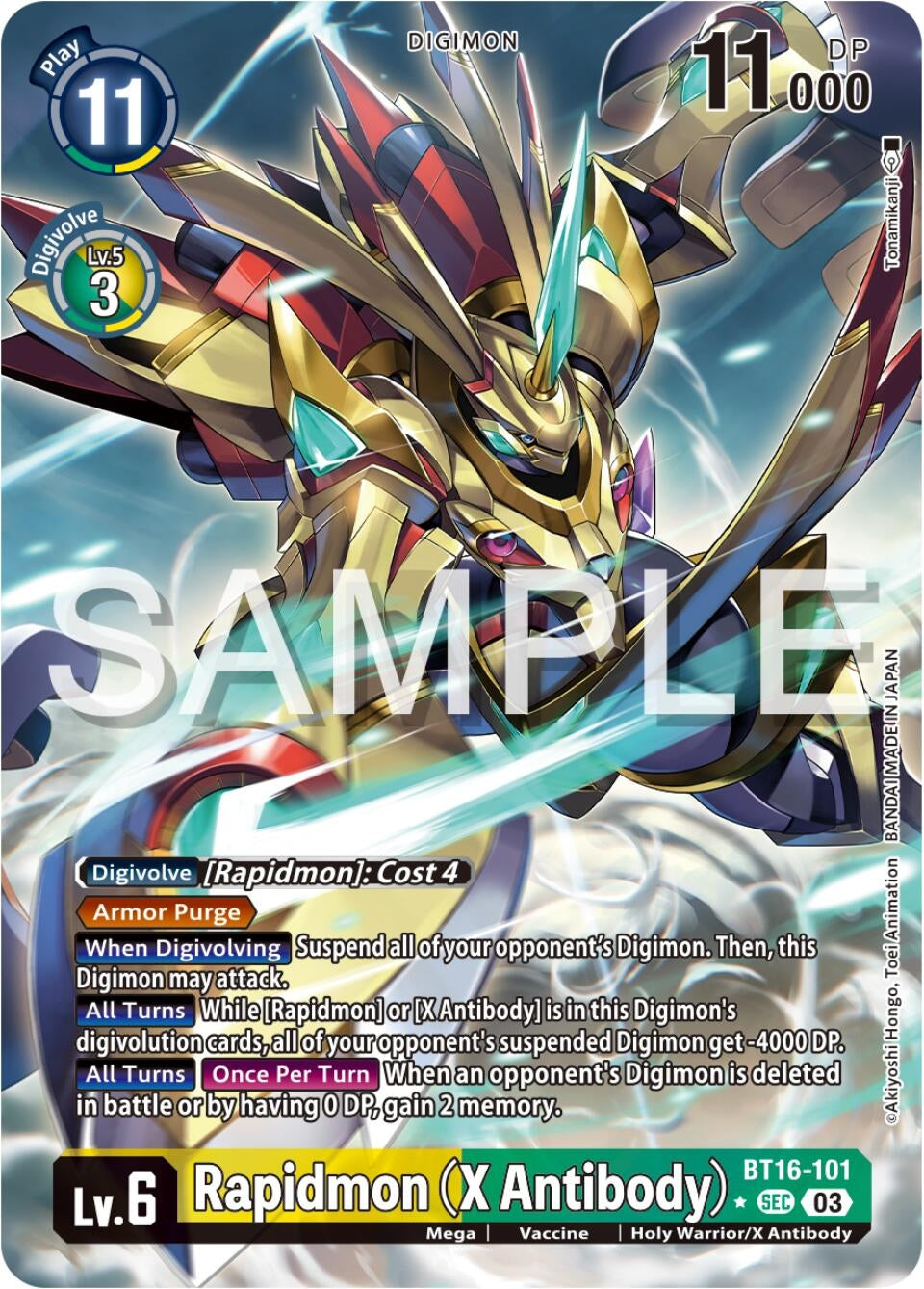 Image for Rapidmon (X Antibody) (Alternate Art) (BT16-101 SEC) (Beginning Observer) - Digimon Card Game