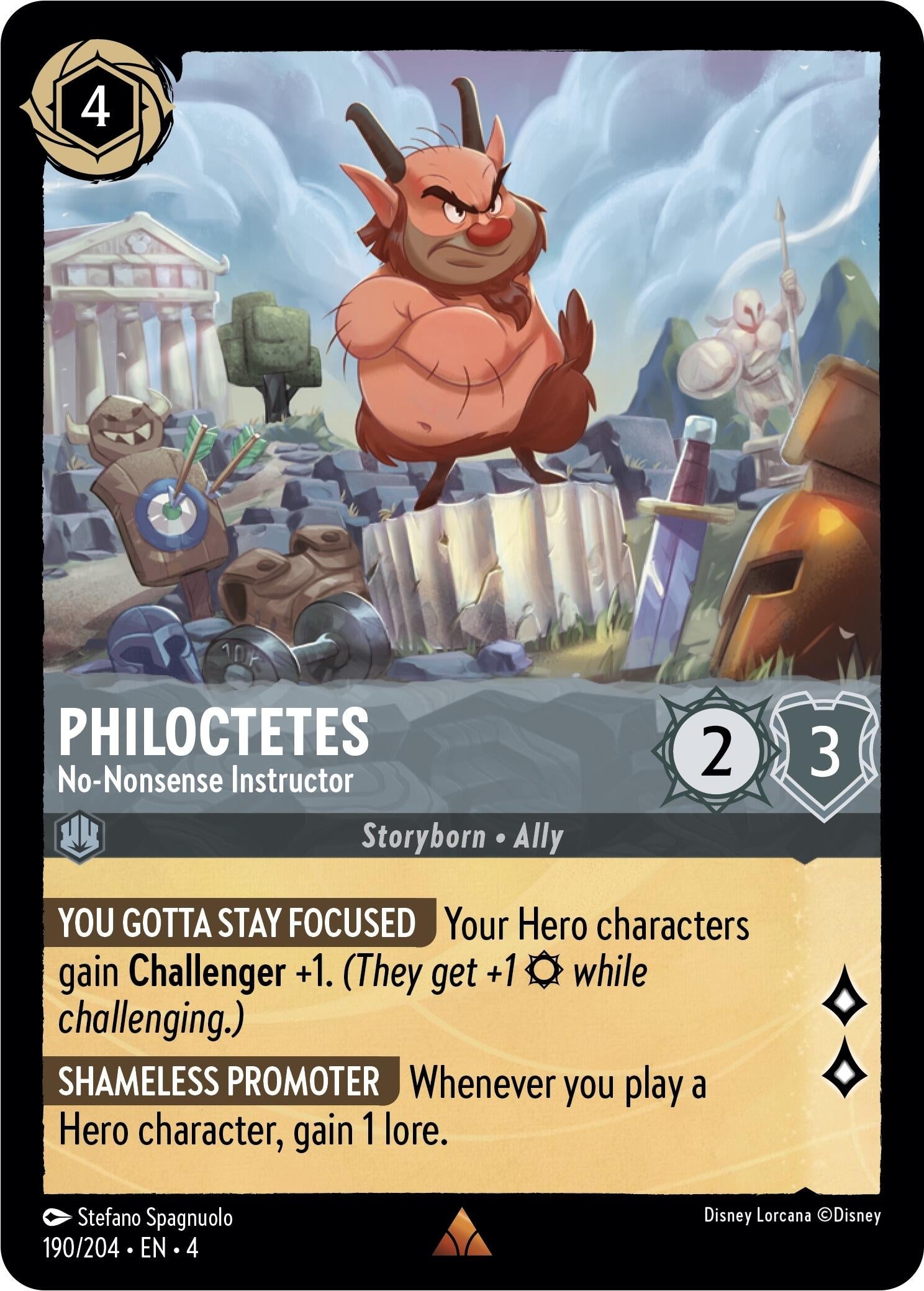 Image for Philoctetes - No-Nonsense Instructor (190/204) (Ursula's Return) - Disney Lorcana