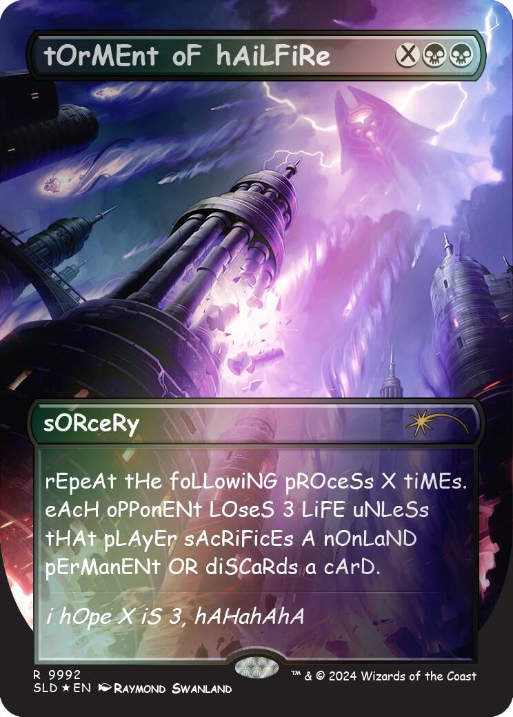 Image for tOrMEnt oF hAiLFiRe (Rainbow Foil) (9992) (Secret Lair Drop Series) - Magic: The Gathering