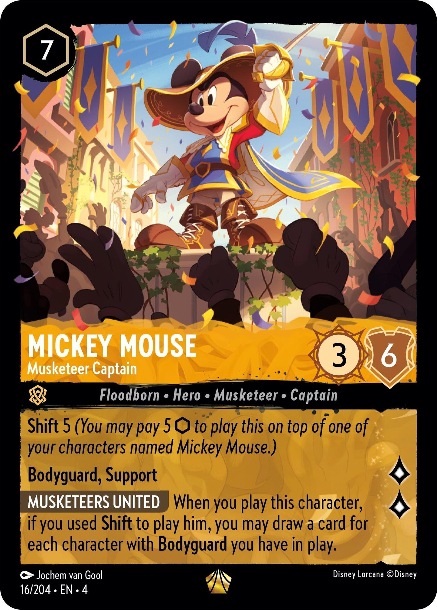 Image for Mickey Mouse - Musketeer Captain (16/204) (Ursula's Return) - Disney Lorcana