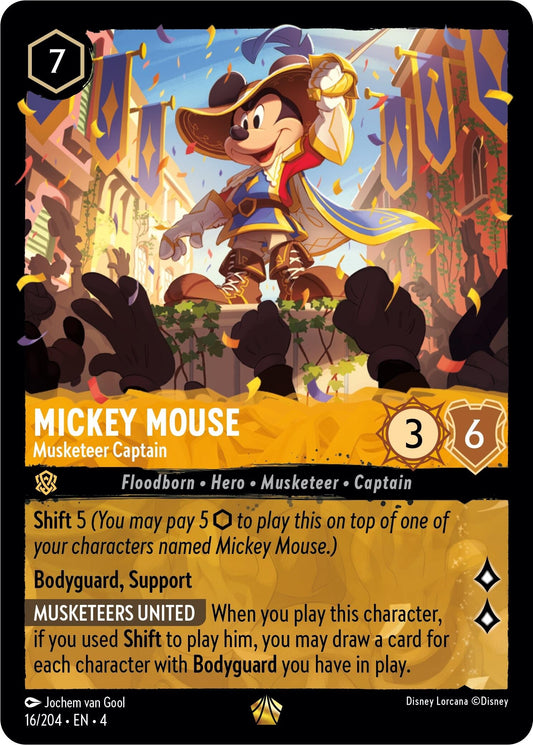 Image for Mickey Mouse - Musketeer Captain (16/204) (Ursula's Return) - Disney Lorcana