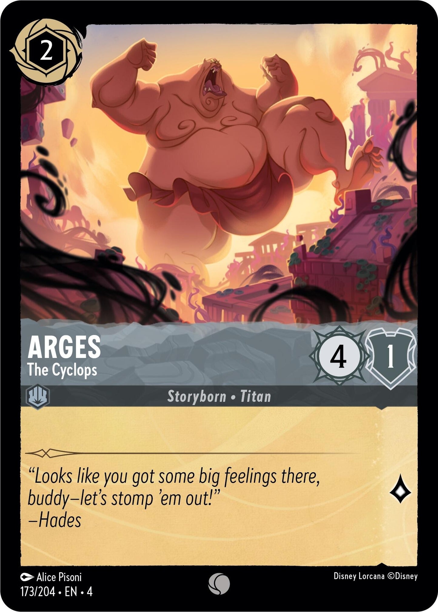 Image for Arges - The Cyclops (173/204) (Ursula's Return) - Disney Lorcana