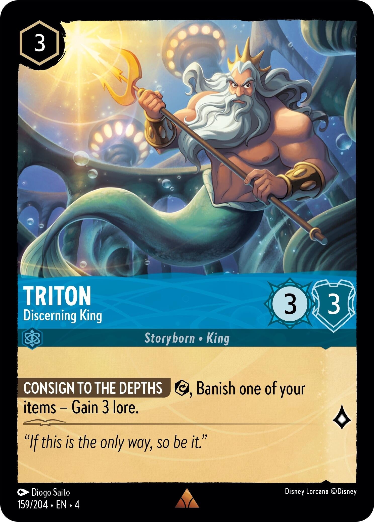 Image for Triton - Discerning King (159/204) (Ursula's Return) - Disney Lorcana
