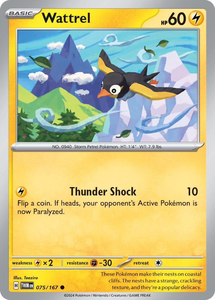 Image for Wattrel (075/167) (SV06: Twilight Masquerade) - Pokemon
