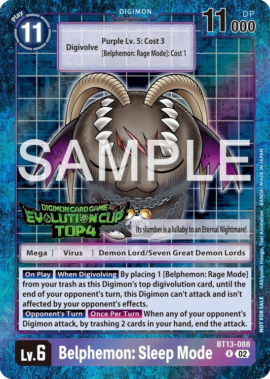 Image for Belphemon: Sleep Mode - BT13-088 (2024 Evolution Cup Top 4) (BT13-088 R) (Versus Royal Knights) - Digimon Card Game