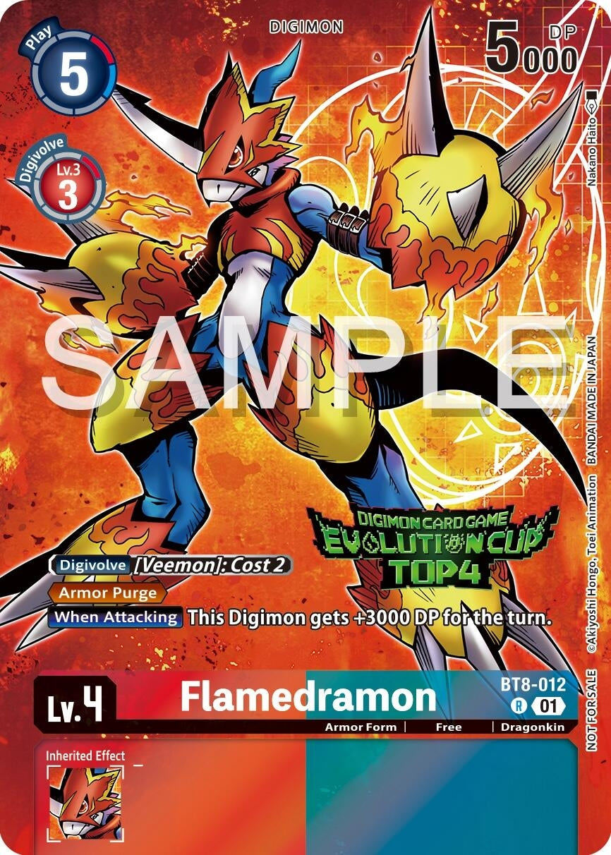 Image for Flamedramon - BT8-012 (2024 Evolution Cup Top 4) (BT8-012 R) (New Awakening) - Digimon Card Game
