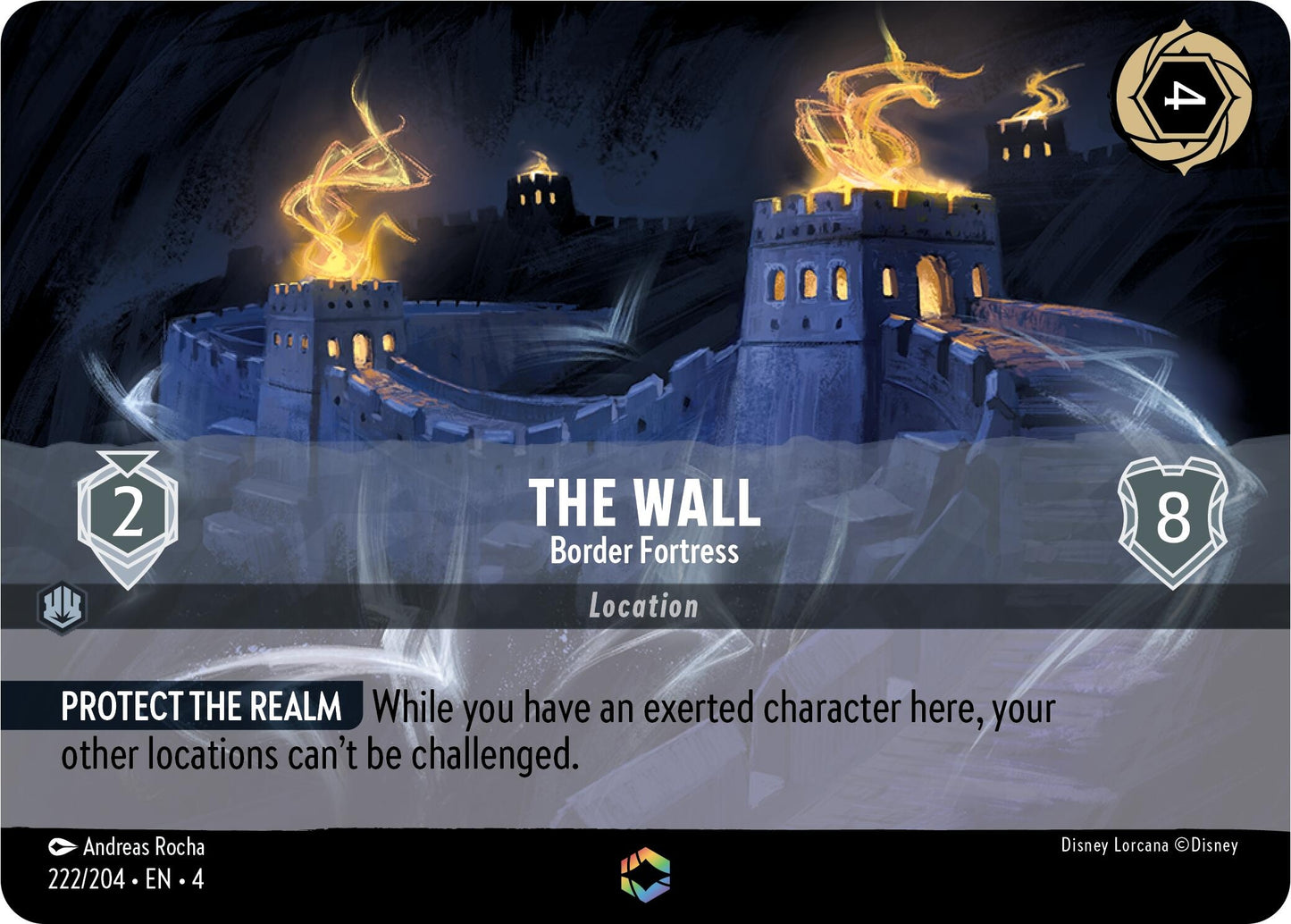 Image for The Wall - Border Fortress (Enchanted) (222/204) (Ursula's Return) - Disney Lorcana