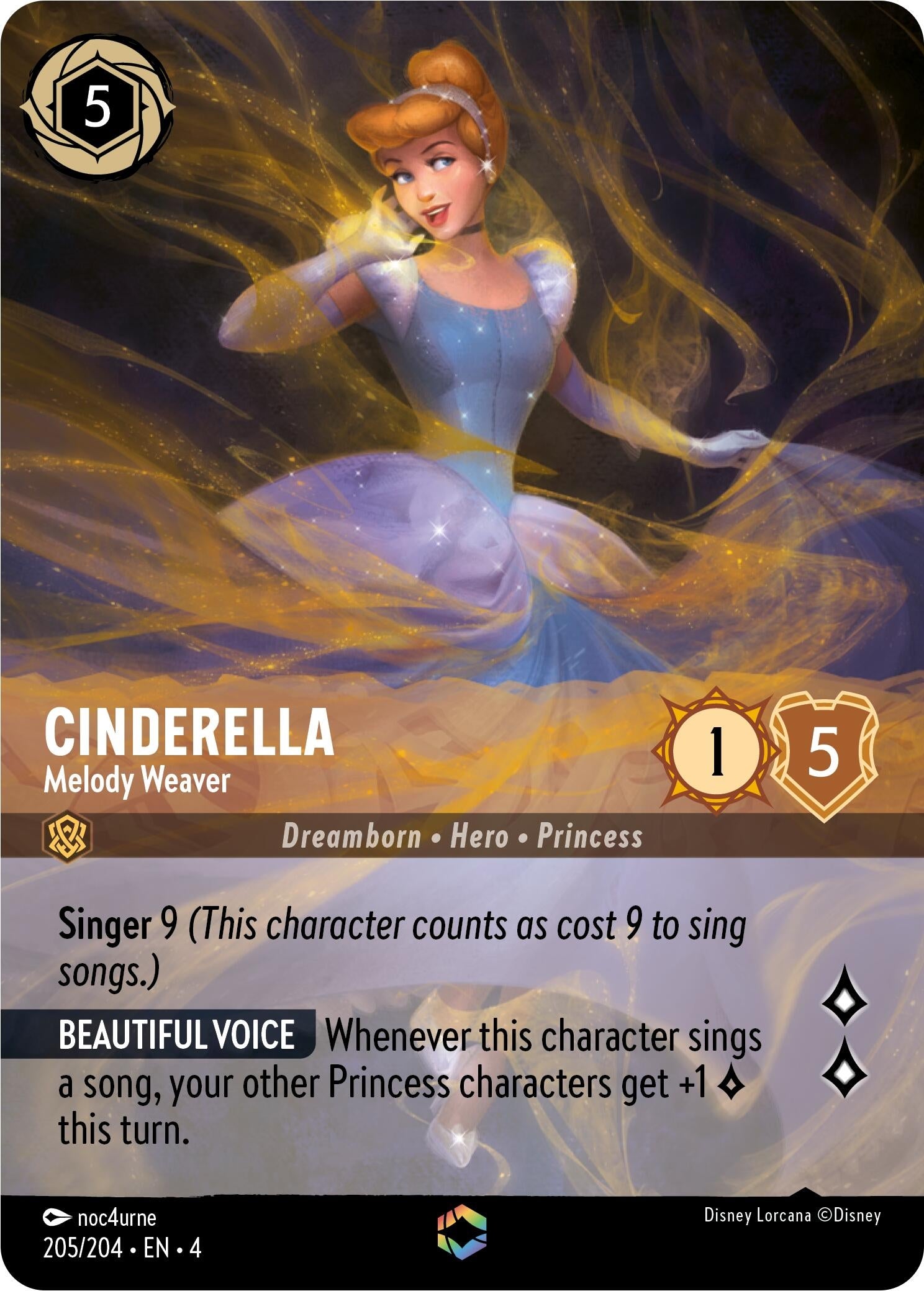 Image for Cinderella - Melody Weaver (Enchanted) (205/204) (Ursula's Return) - Disney Lorcana
